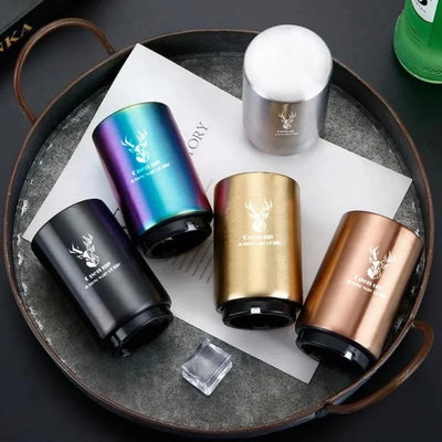 Beer Bottle Opener (Multi-Color),1 PC Stainless Steel Automatic Push Down Quick To Open Small Portable Bottle Cap Openers