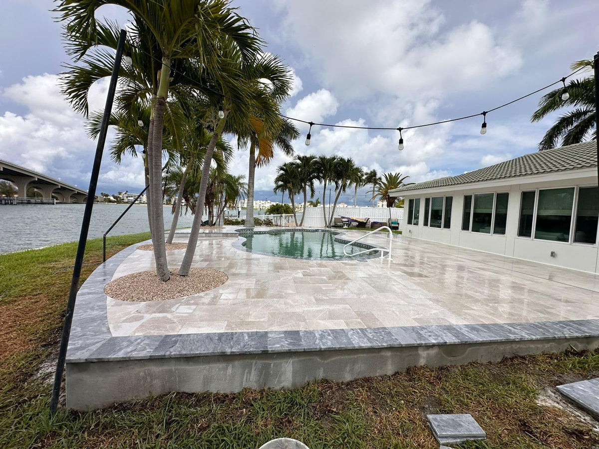 Aegean Royal Gray Tumbled Marble Pavers 16