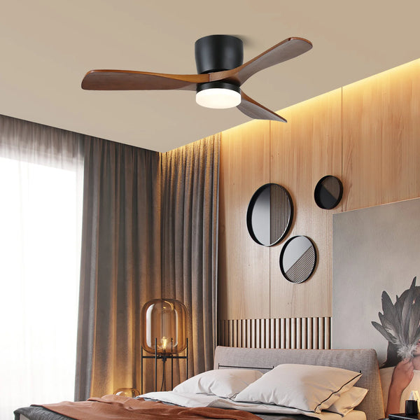 Aerodynamics Wooden Ceiling Fan Light