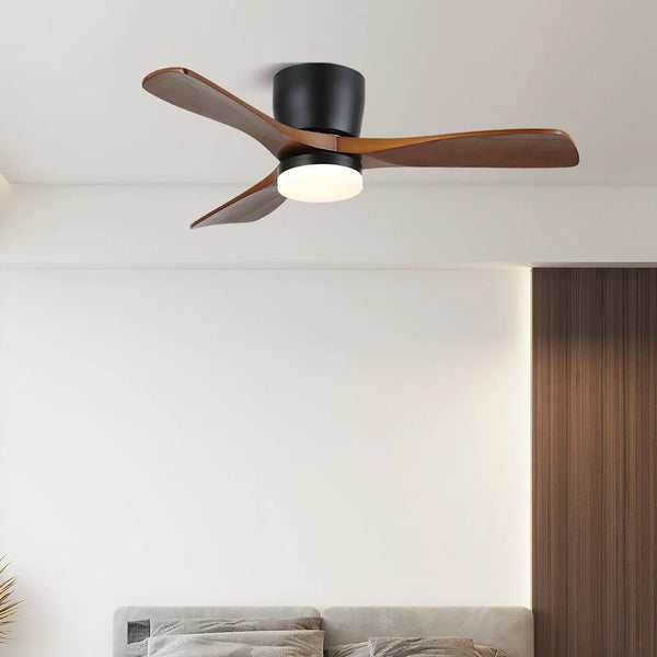 Aerodynamics Wooden Ceiling Fan Light