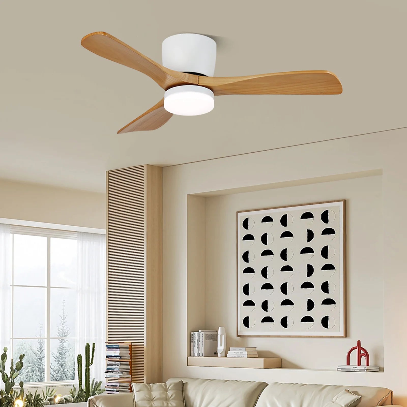 Aerodynamics Wooden Ceiling Fan Light