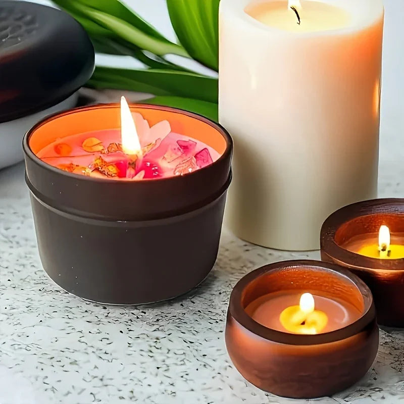 [Aesthetic Lavender Candle] 4pcs Lavender Candle - Aesthetic Fragrance, Cute Purple Embedded Crystal & Petals, Novelty Medium Home Kitchen Decoration - Soft Lavender Fragrance, Soy Wax, Women's Luxury Gift, Creativity/Candle