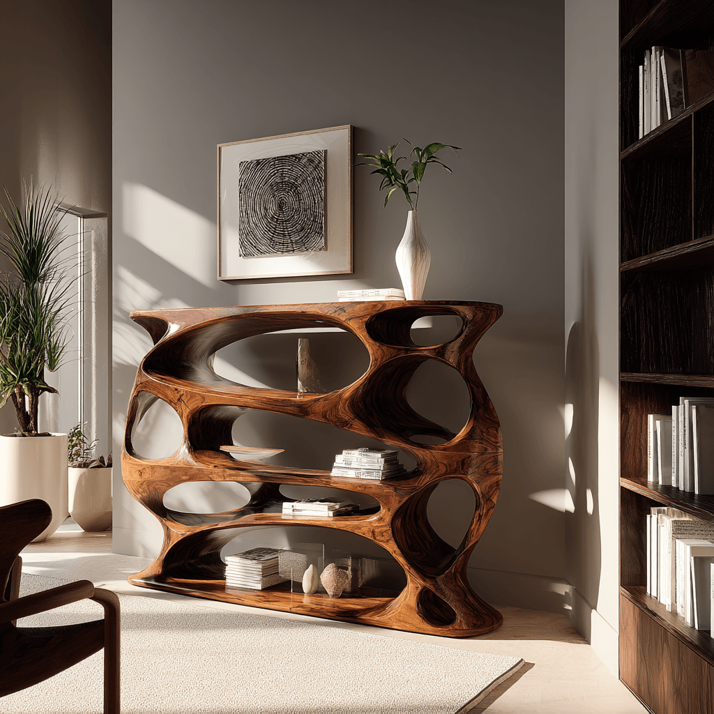 Aetherflow Organic Wood Form Bookshelf