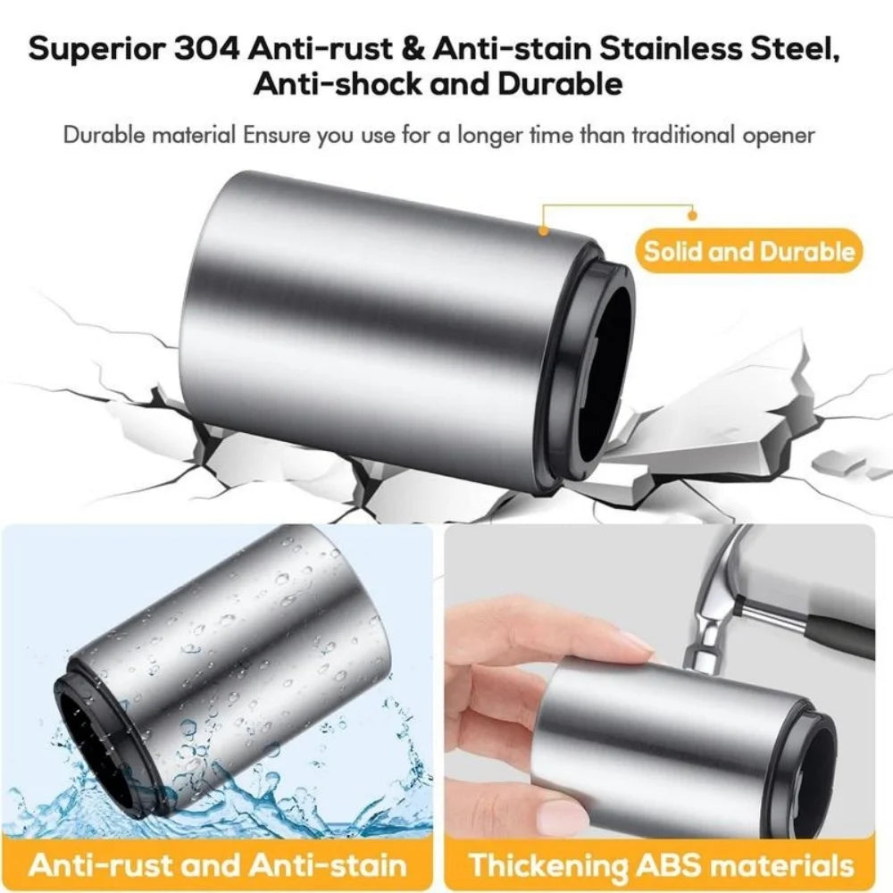 Beer Bottle Opener (Multi-Color),1 PC Stainless Steel Automatic Push Down Quick To Open Small Portable Bottle Cap Openers
