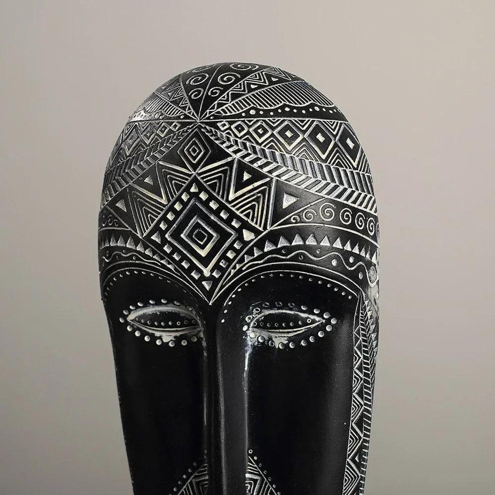 African Tribal Face Mask Decorative Sculpture for Home Decor