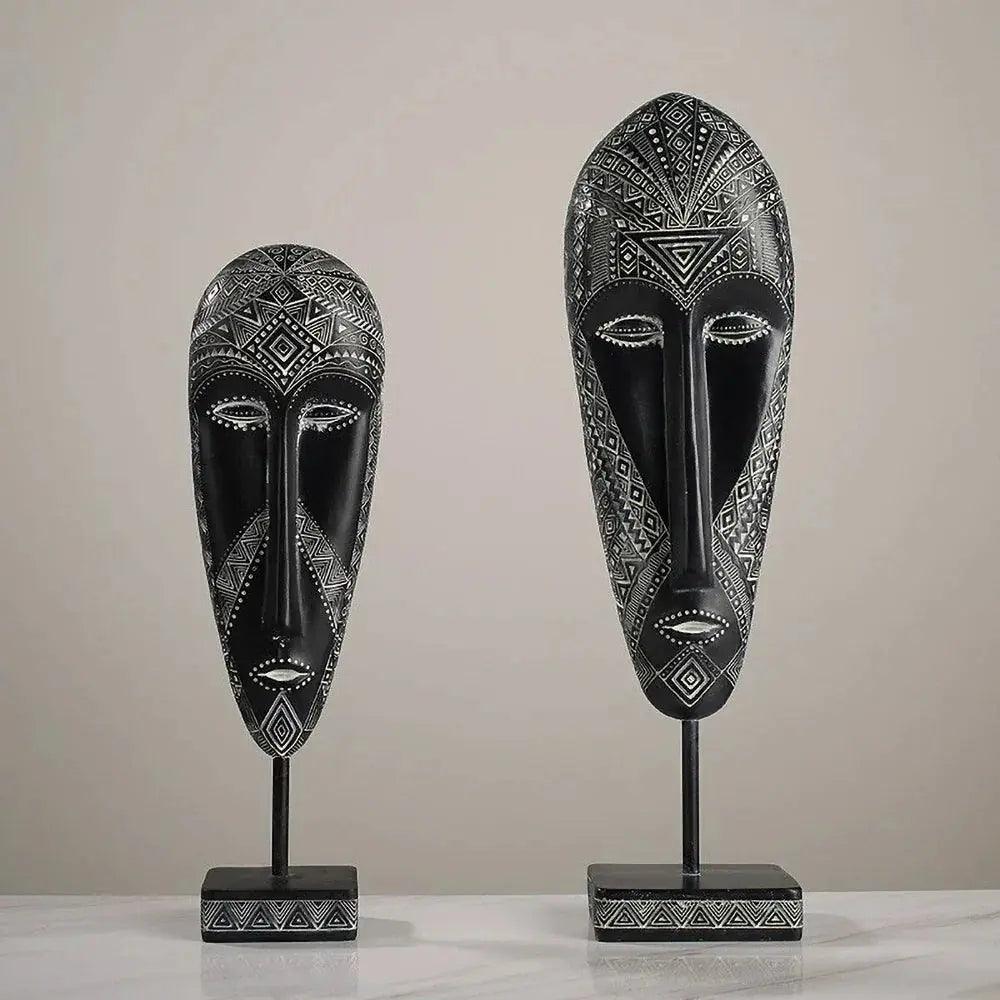 African Tribal Face Mask Decorative Sculpture for Home Decor
