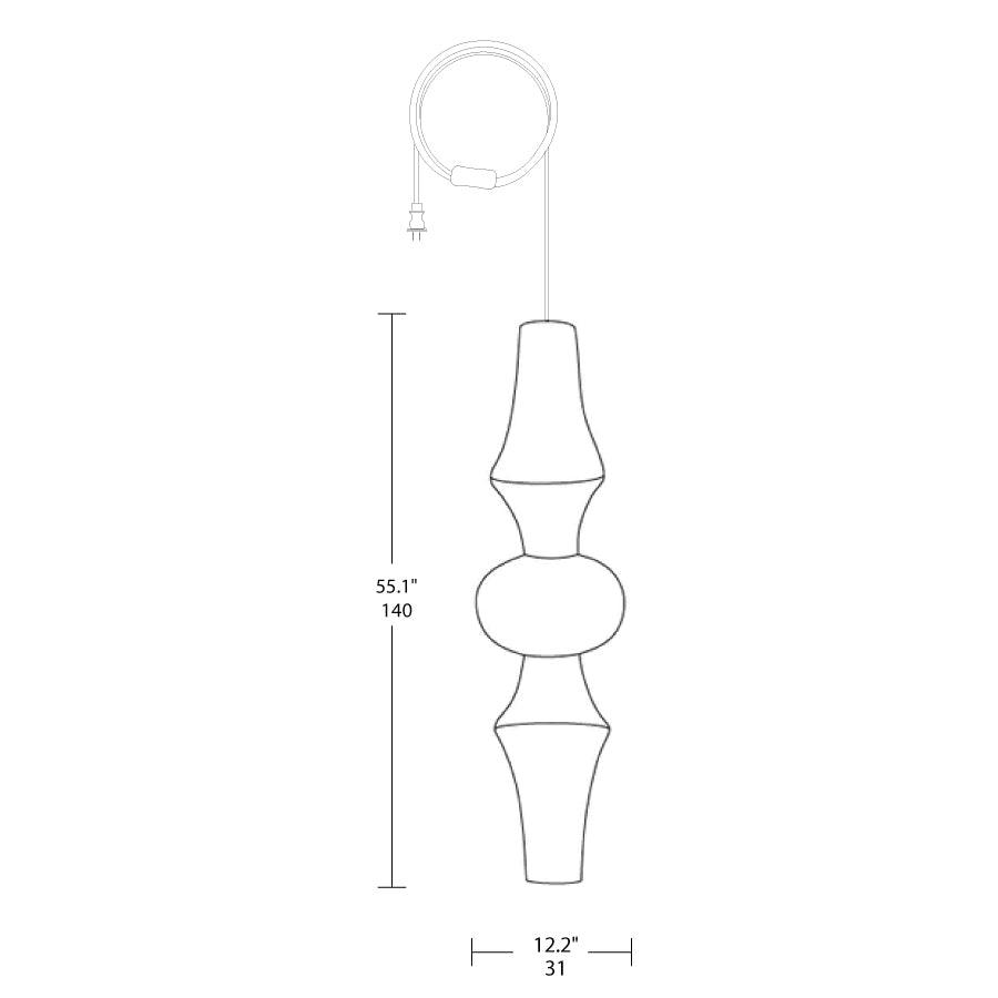 Akari E Pendant Swag Light 12.2