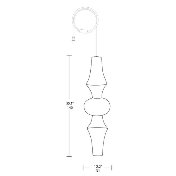 Akari E Pendant Swag Light 12.2