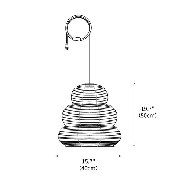 Akari Gourd Pendant Swag Light 15.7