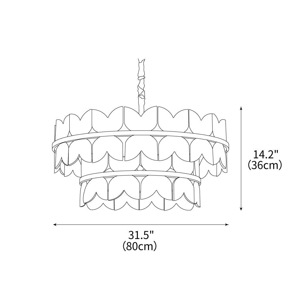 Alabaster Cloudscape Chandelier 11.8