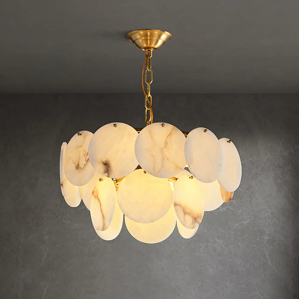 Alabaster Multi Layer Round Chandelier