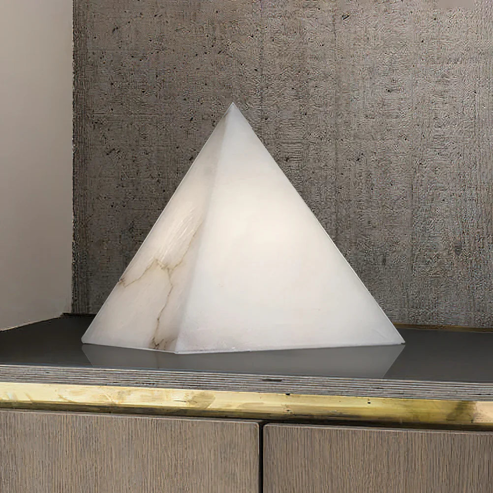 Alabaster Pyramid Table Lamp