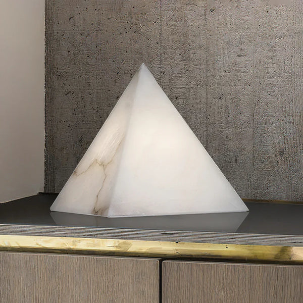 Alabaster Pyramid Table Lamp