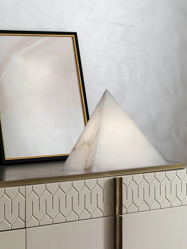 Alabaster Pyramid Table Lamp