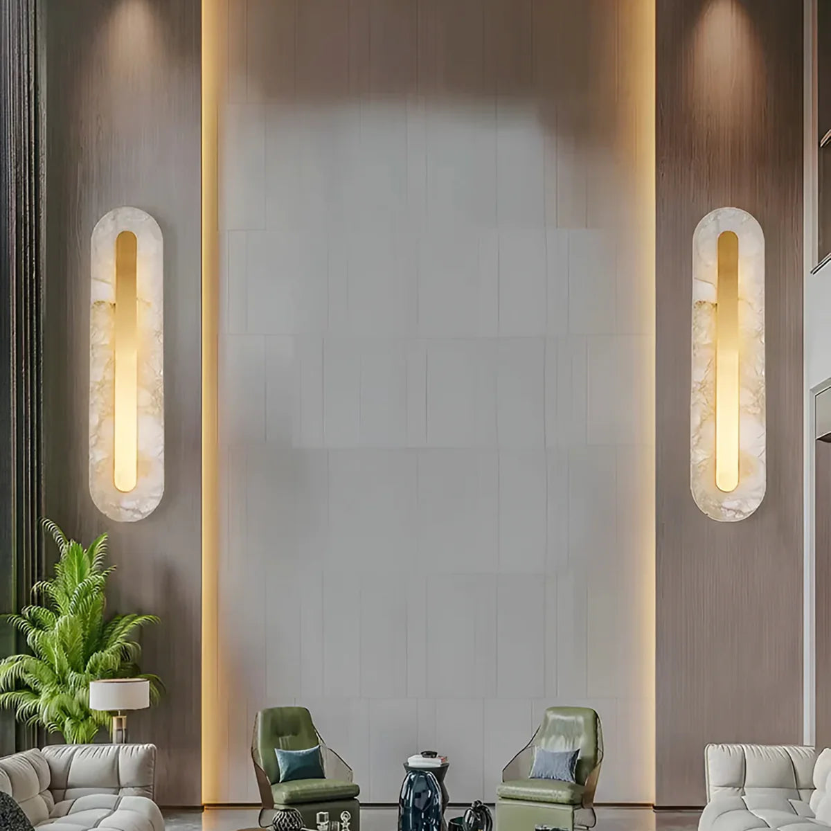 Alabaster Rounded Wall Light