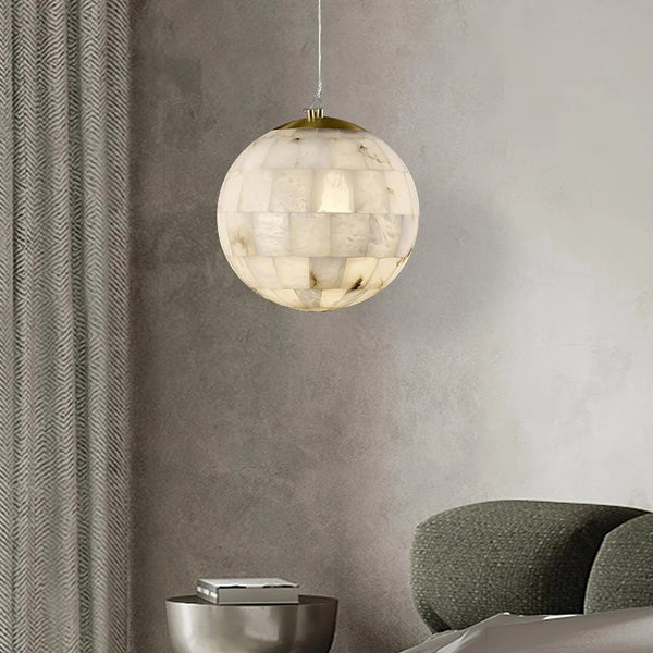 Alabaster Ball Pendant Light 11