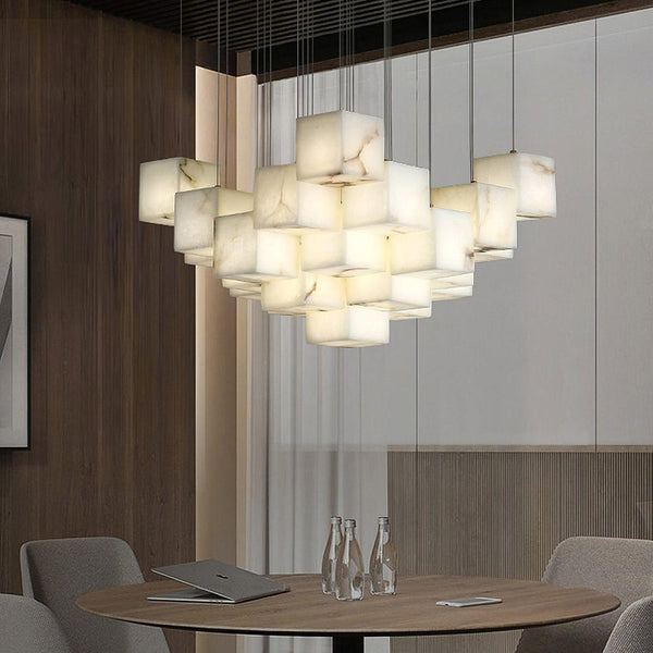 Alabaster Box Chandelier 28.3