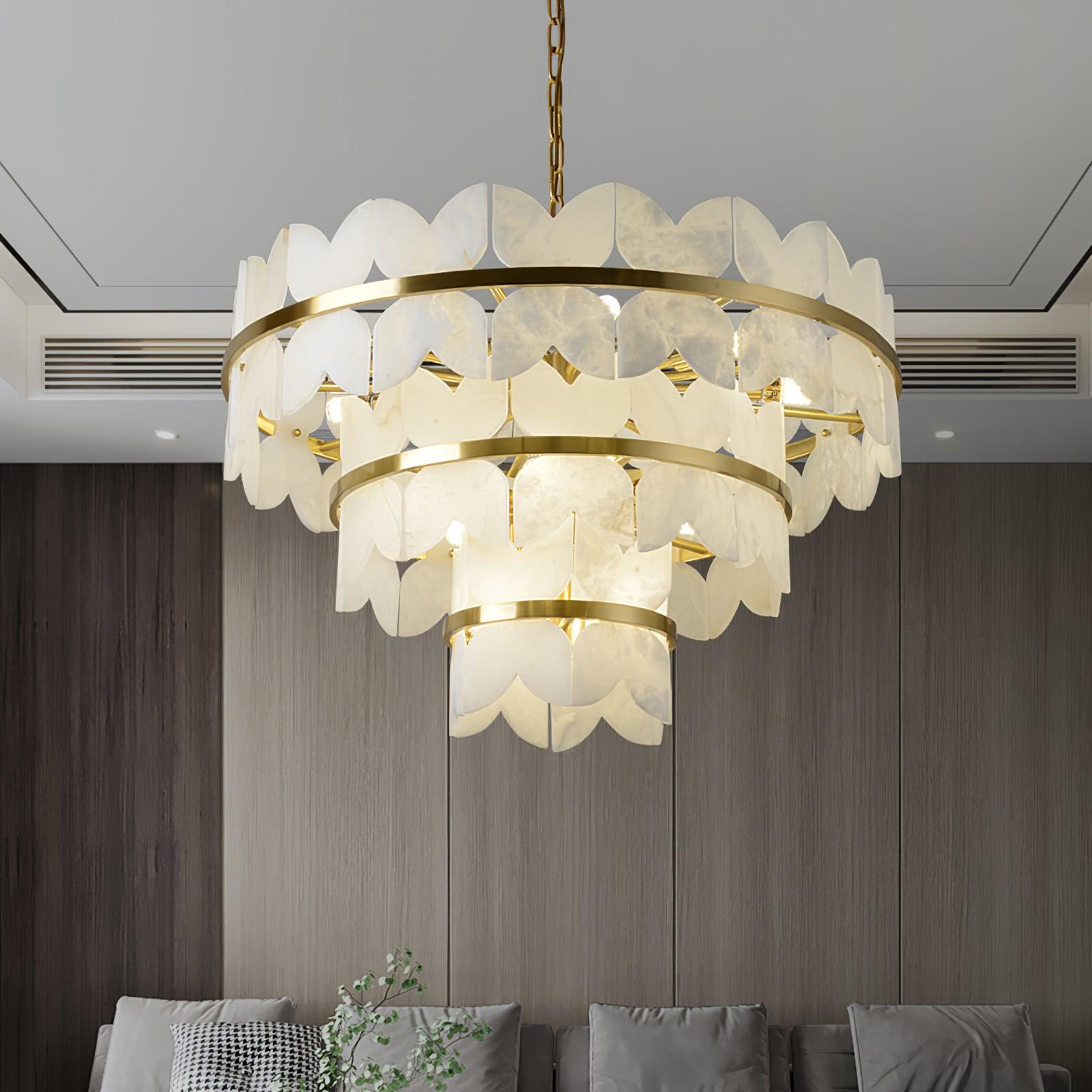 Alabaster Cloudscape Chandelier 11.8
