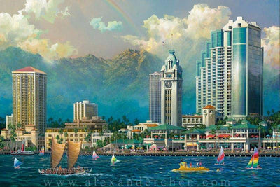 Alexander Chen - Aloha Tower (UNFRAMED) - 11.5