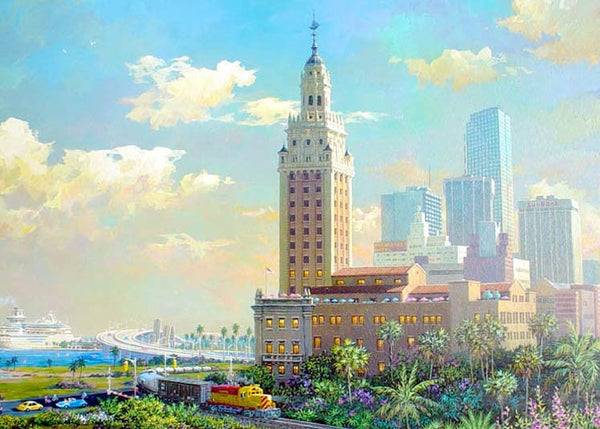 Alexander Chen - Freedom Tower and The Port of Miami (UNFRAMED) - 11.5