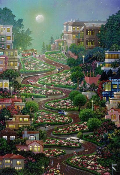 Alexander Chen - Moon Over Lombard (UNFRAMED) - 17.5 x 11.5