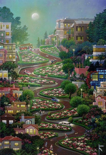 Alexander Chen - Moon Over Lombard (UNFRAMED) - 17.5 x 11.5