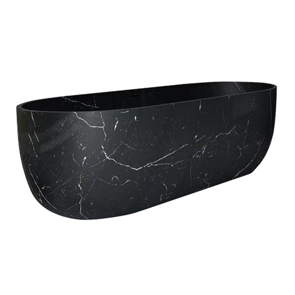 Alexandrette Black Marble Bathtub Hand-carved from Solid Marble Block (W)32