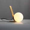 Aley Table Lamp - L 7.1“ x W 4.7” x H 7.9“ / Brass & white / US Plug
