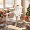 All-Weather HIPS Kid's Adirondack Chair with with High Backrest and Armrests-White