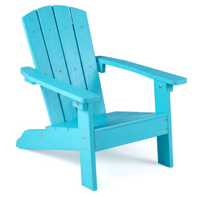 All-Weather HIPS Kid's Adirondack Chair with with High Backrest and Armrests-Turquoise