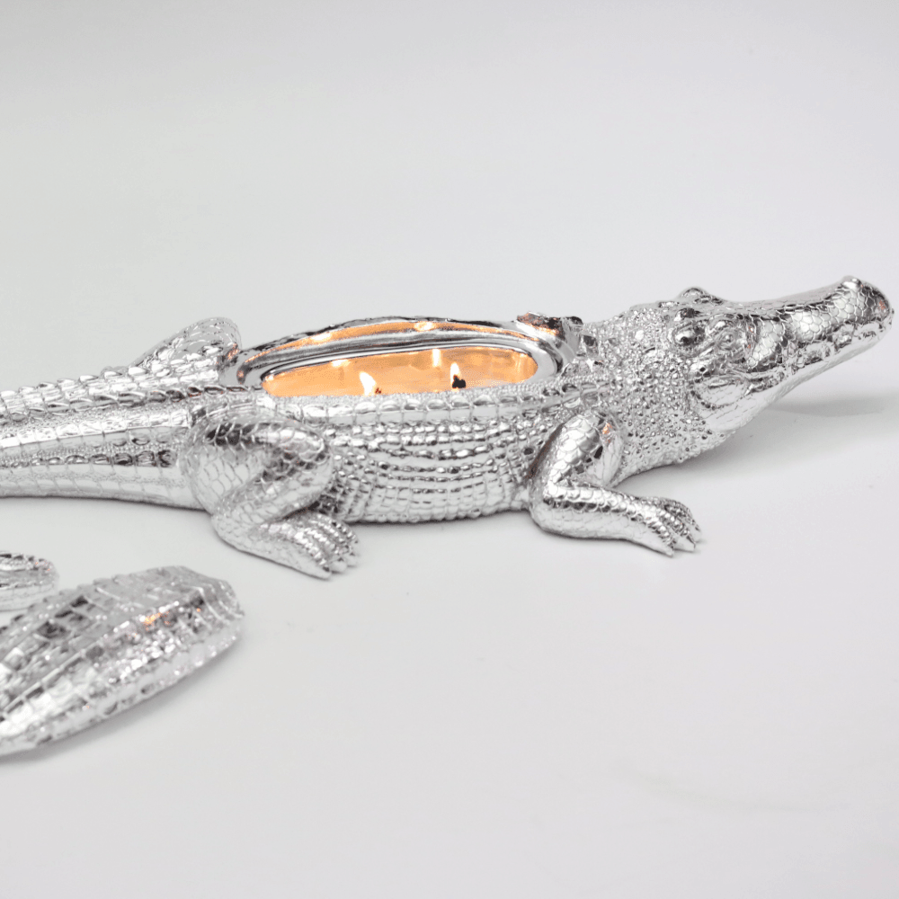 Silver Grand Alligator Candle