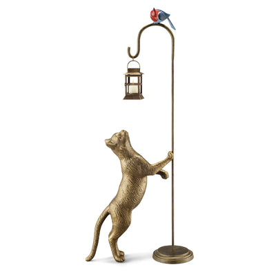 Aluminum Snacktime Cat with Bird Garden