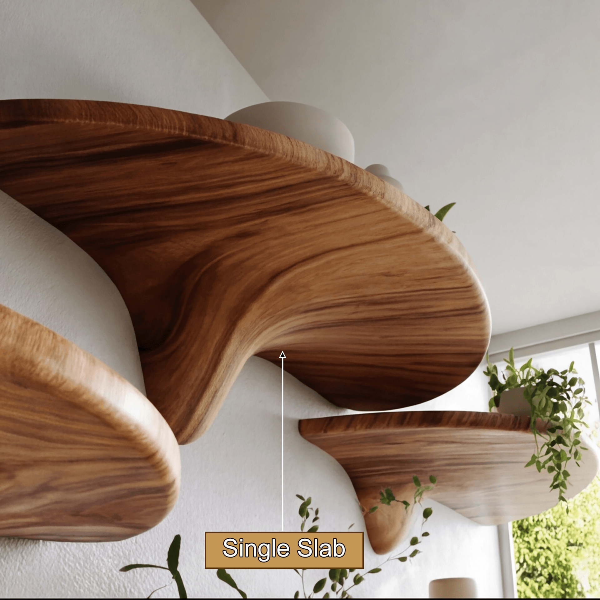 Alvora Mushroom Solid Wood Floating Shelf SPA248569