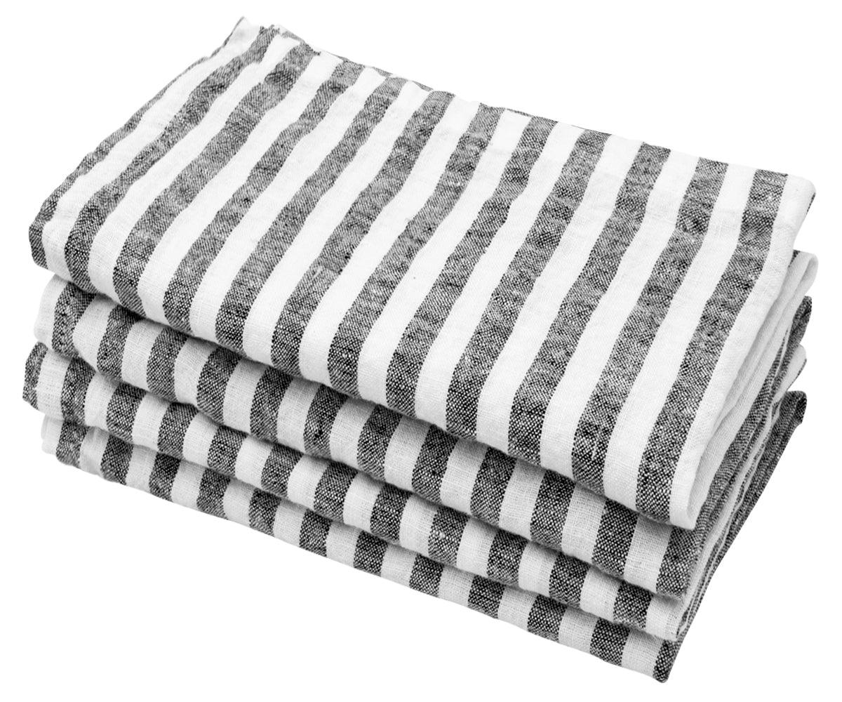 Smooth Linen Napkins - Amalfi Stripe Napkins Set of 4