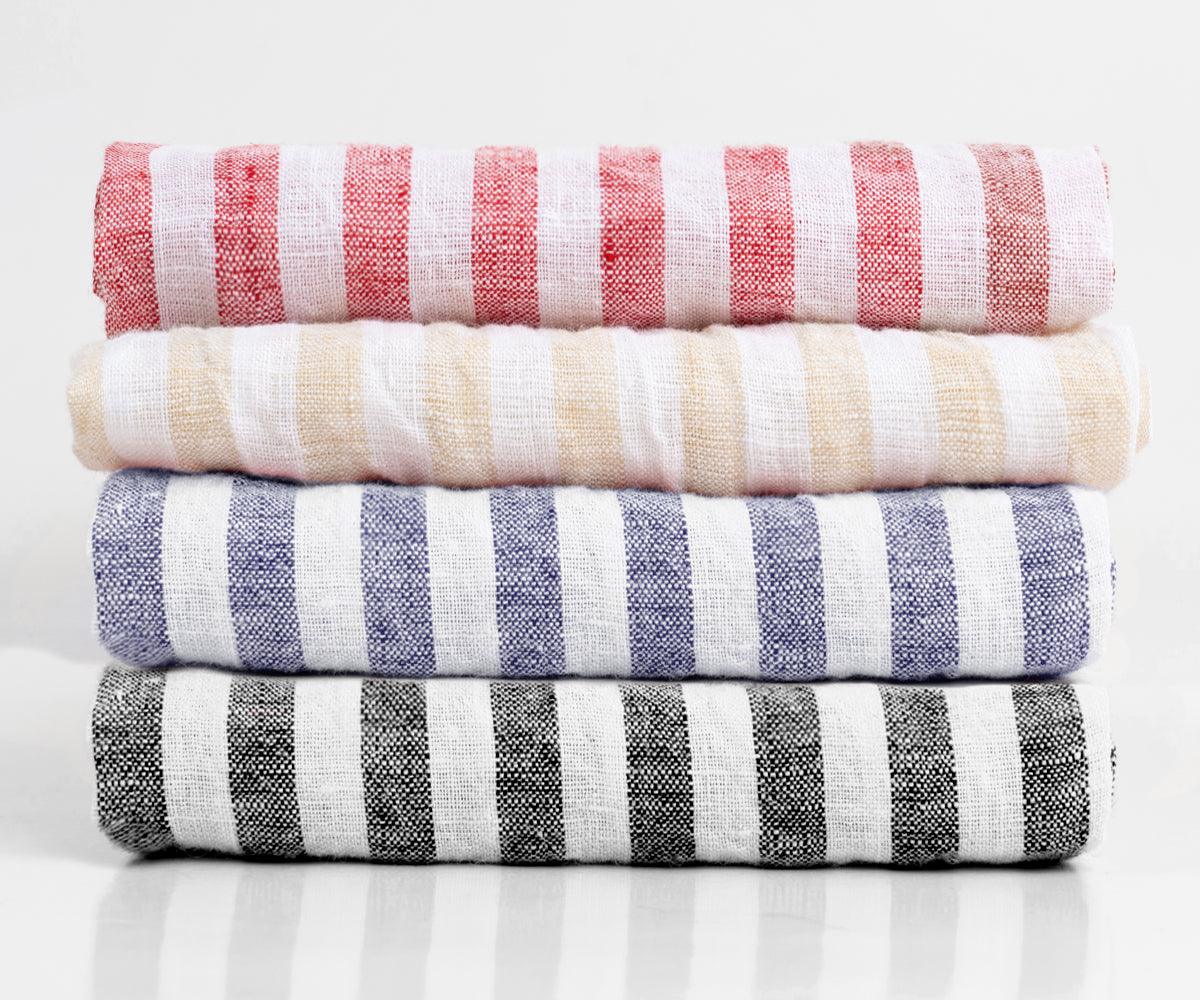 Smooth Linen Napkins - Amalfi Stripe Napkins Set of 4