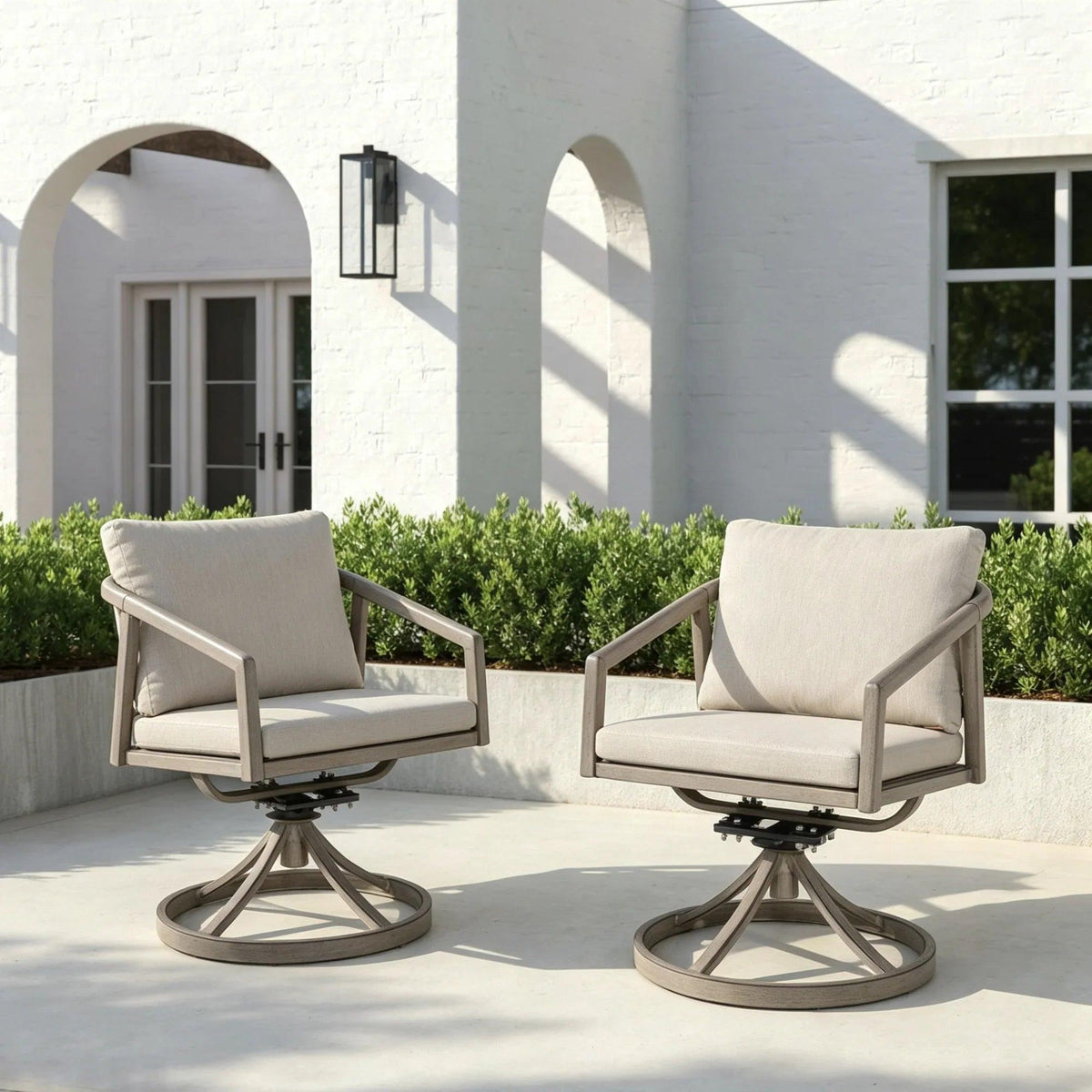 Amalfi 360° Swivel Rocking Aluminum Patio Dining Chair Set of 2