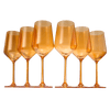Colored Wine Glass Set,12 oz Glasses Set of 6, Unique Italian Style Tall Stemmed for White & Red Wine, Water, Margarita Glasses, Color Tumbler, Gift, Viral Beautiful Glassware (Amber)
