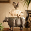American Folk Art Trio (Chicken, Pig, Cow) Farm Figurine