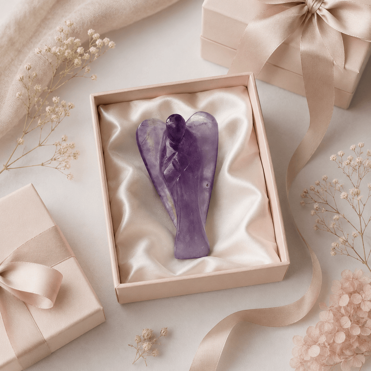 Amethyst Crystal Angel Pocket Guardian