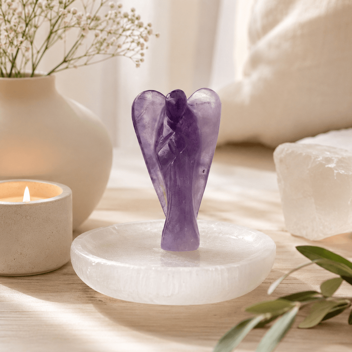 Amethyst Crystal Angel Pocket Guardian