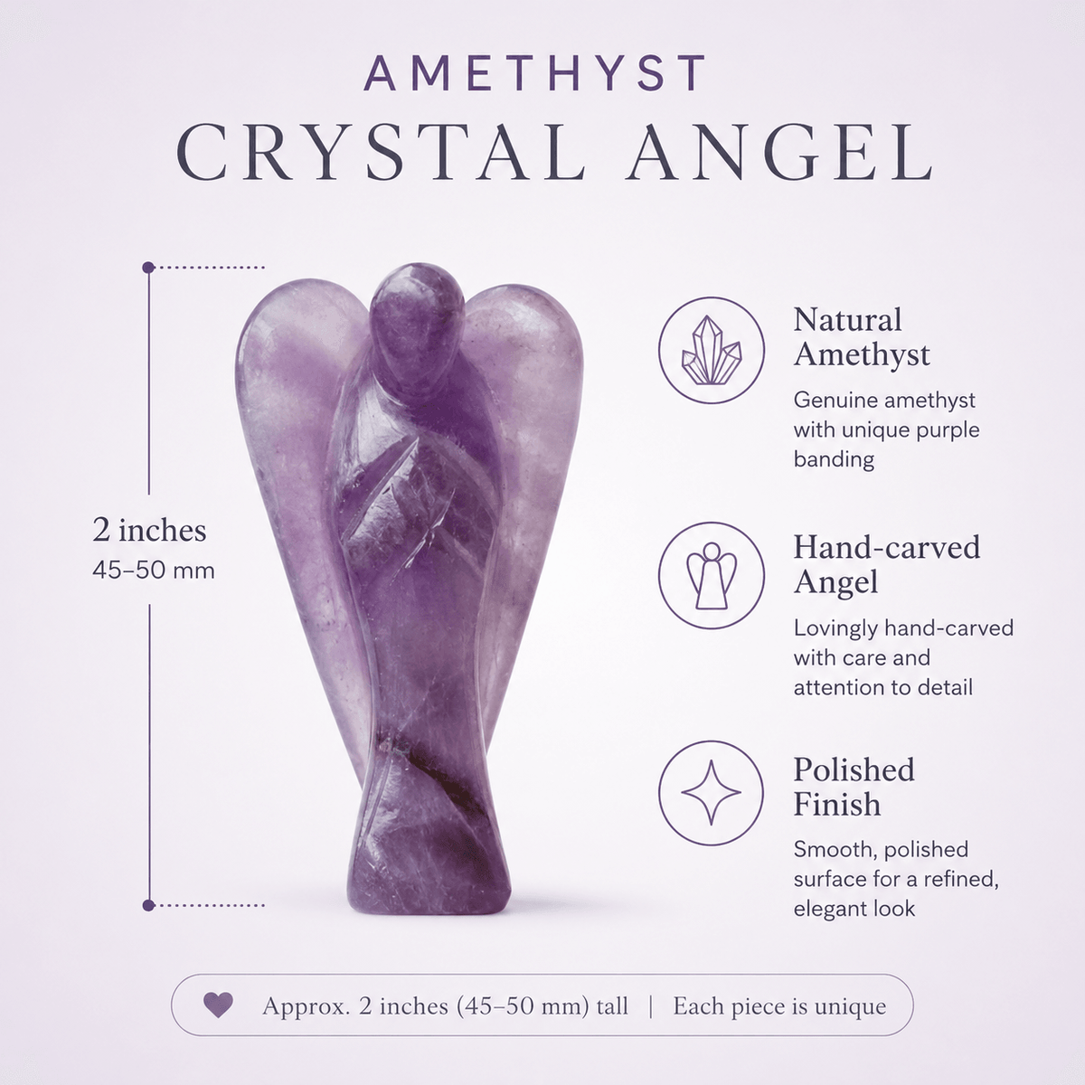 Amethyst Crystal Angel Pocket Guardian