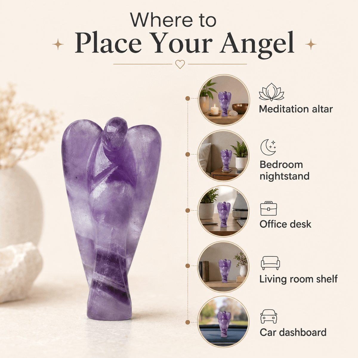Amethyst Crystal Angel Pocket Guardian