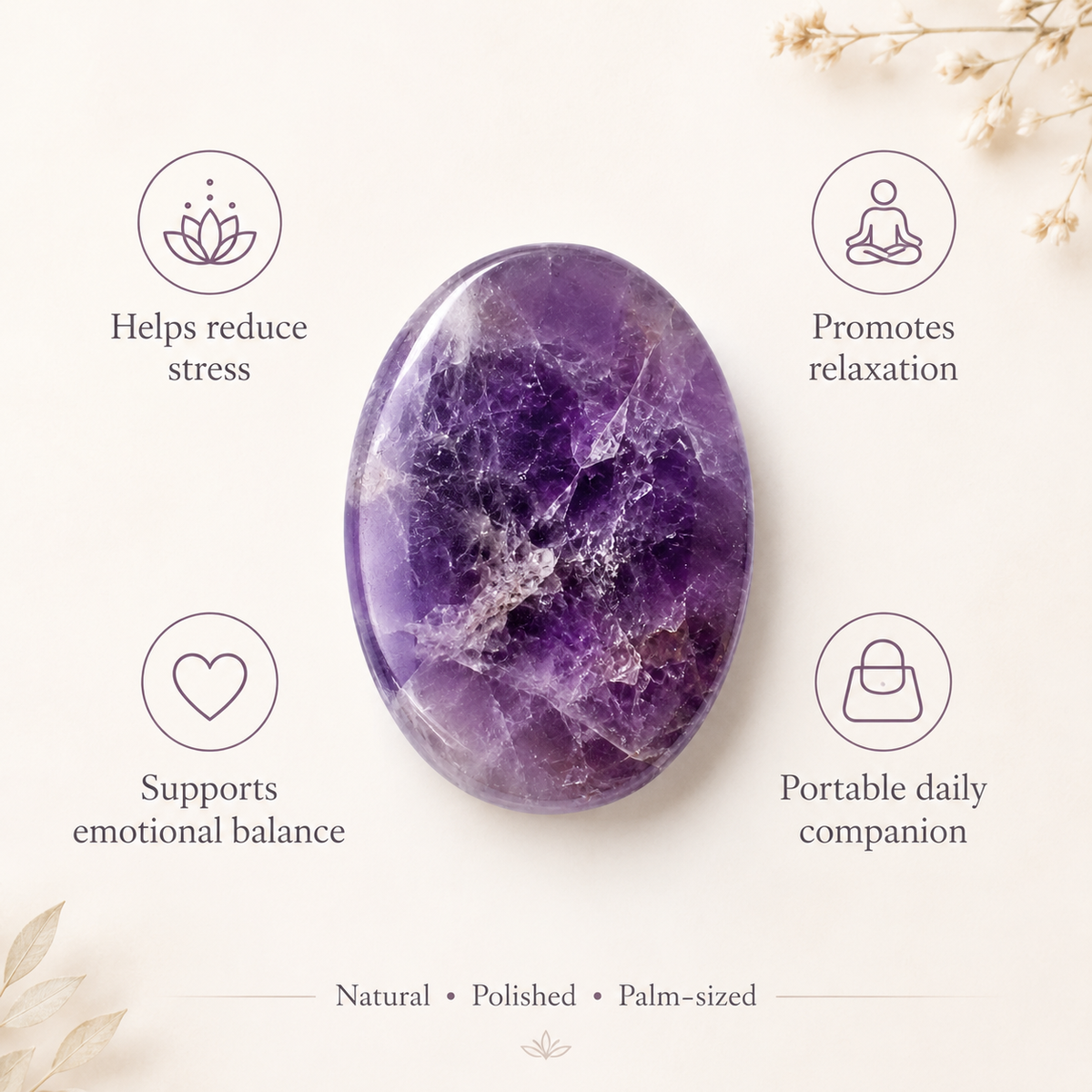 Amethyst Worry Pocket Stones