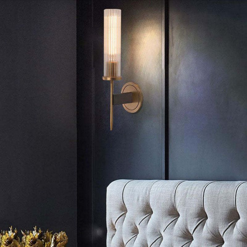Solid Brass Wall Sconce with Glass Shade E26 15.7