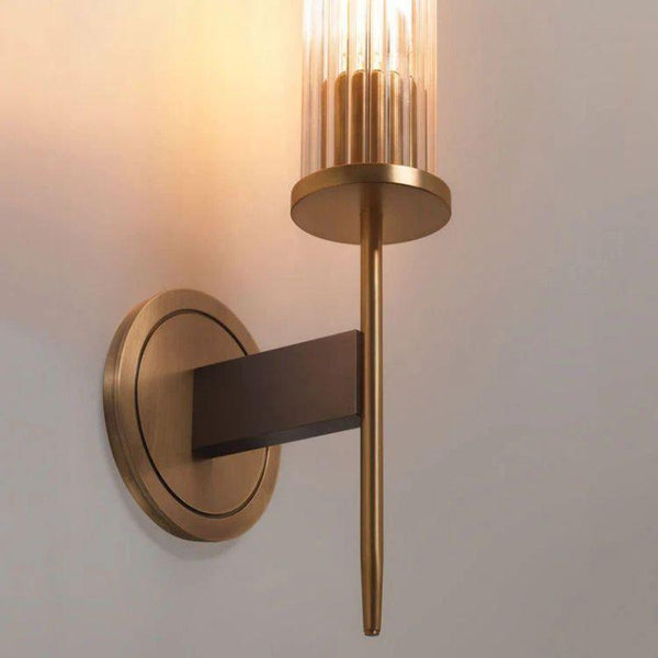 Solid Brass Wall Sconce with Glass Shade E26 15.7