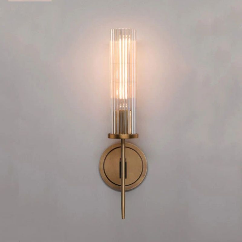 Solid Brass Wall Sconce with Glass Shade E26 15.7