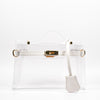The Mini Andrea Clear Top Handle Bag - White