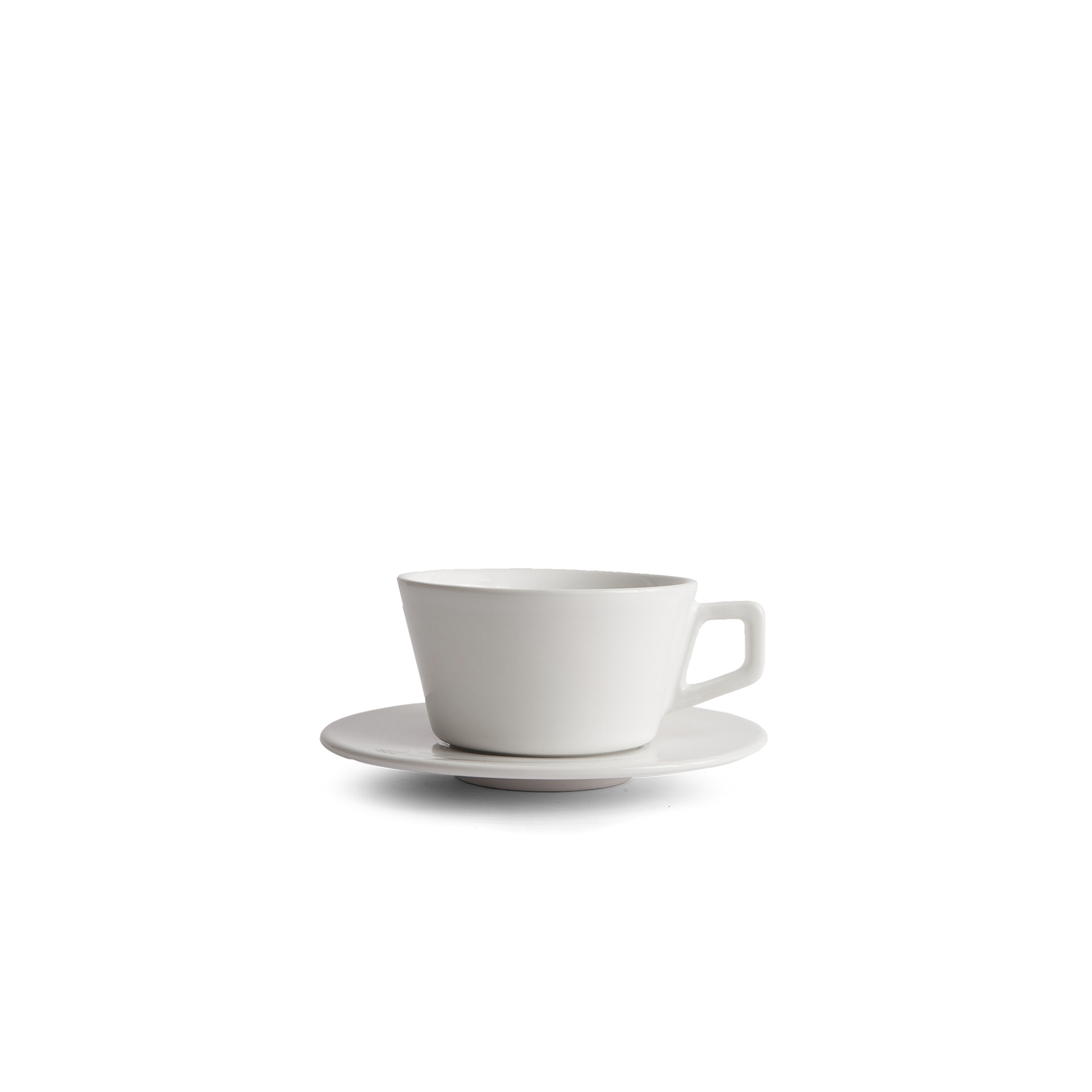 8oz Small Latte Cup & Saucer - White
