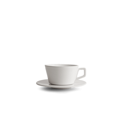 8oz Small Latte Cup & Saucer - White