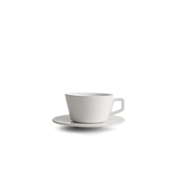8oz Small Latte Cup & Saucer - White